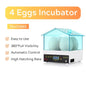 4 Eggs Mini Incubator, designed for poultry enthusiasts and hobbyists. This compact, user-friendly incubator is perfect for hatching a small batch of eggs, offering reliable performance and clear visibility throughout the entire process.