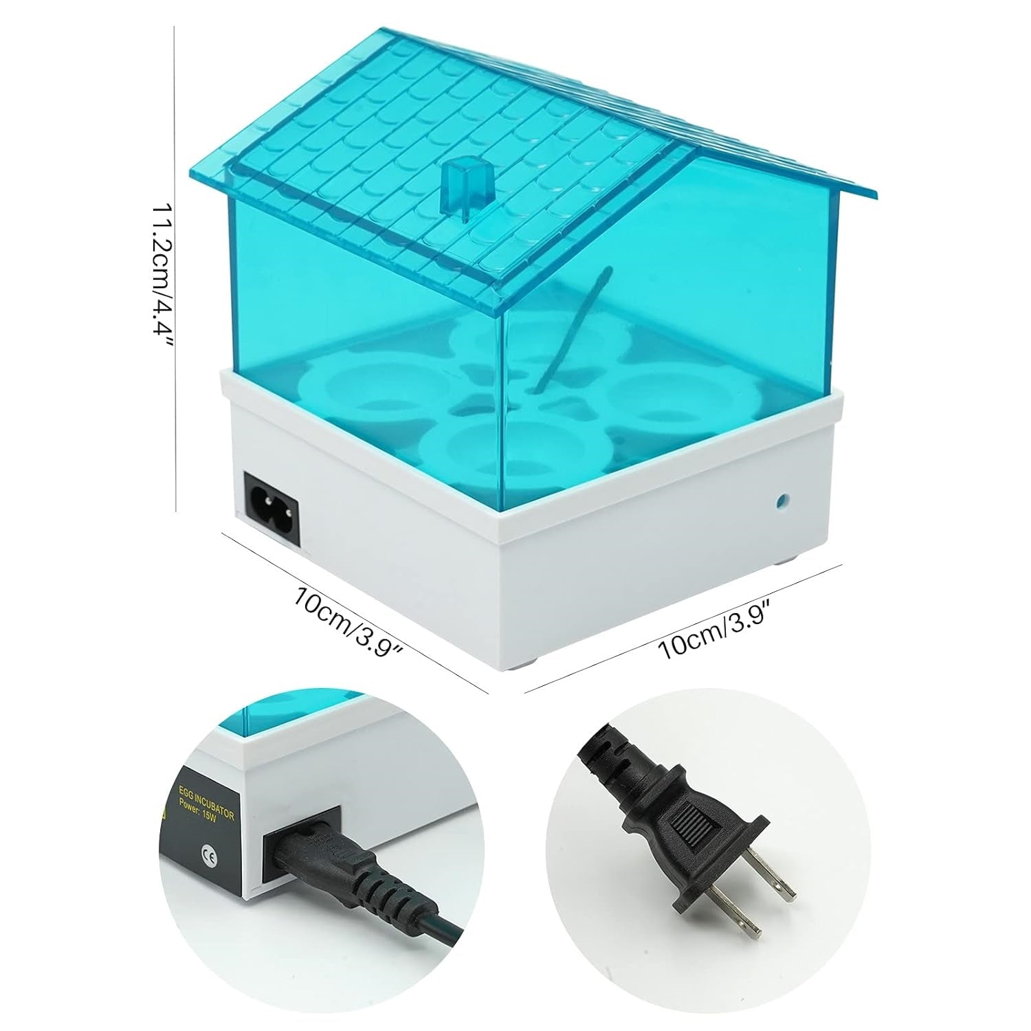 4 Eggs Mini Incubator, designed for poultry enthusiasts and hobbyists. This compact, user-friendly incubator is perfect for hatching a small batch of eggs, offering reliable performance and clear visibility throughout the entire process.