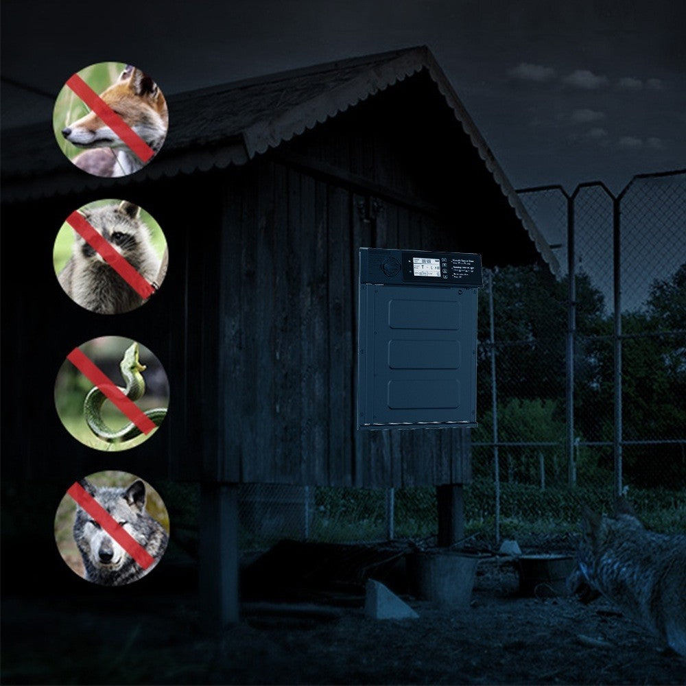 smart built-in alarm system of the automatic chicken coop door