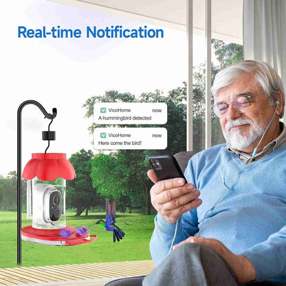 real-time notification feature of the smart hummingbird feeder