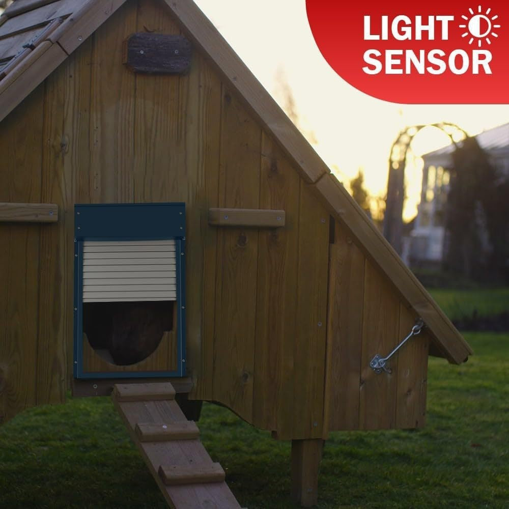 Solar Automatic Chicken Coop Door with smart auto stop function, weatherproof design, easy installation, timer mode, manual control and remote control features